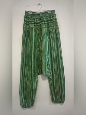 Green Striped Harem Pants